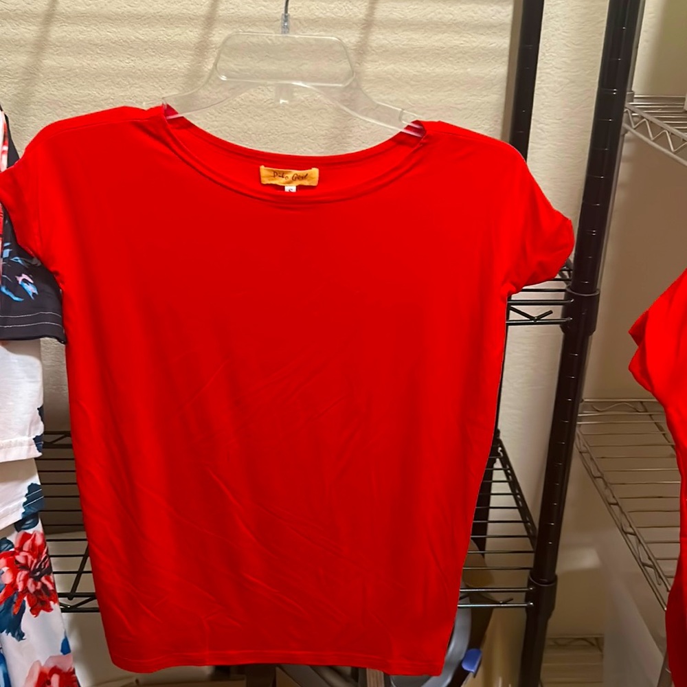Plain red shirt